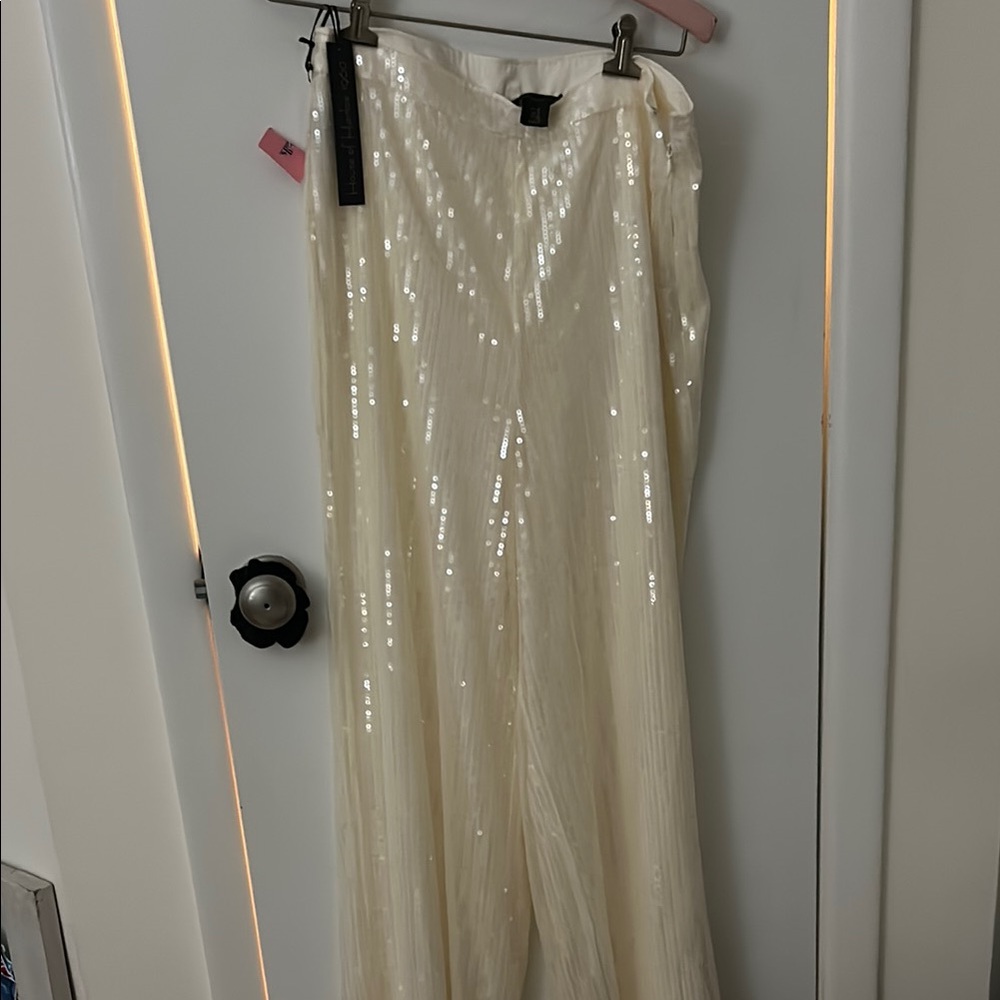 House of Harlow 1960 Cream Wide-Leg Trousers